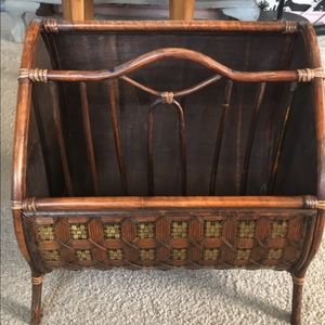 Other - Wicker Rattan Bohemian Magazine Holder Basket